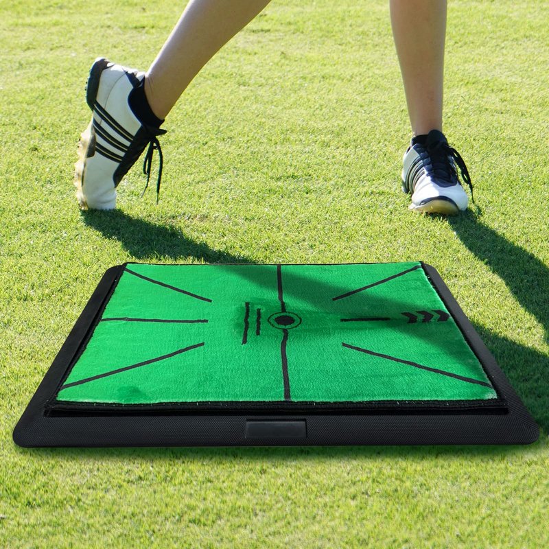 Cupohus Golf Hitting Mat, Precision Pro Swing Mat for Path Feedback, Golf Training Chipping Aid with Replaceable Thickened Artificial Turf, Golf Accessories Gift for Adults for Indoor/Outdoor 13"x17"