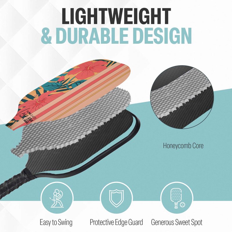 Palms-O-Aces T700 Carbon Fiber Pickleball Paddle – 16mm Honeycomb Core, Textured Face for Spin & Control, Lightweight USAPA Spec Paddle with Comfort Grip & Neoprene Cover