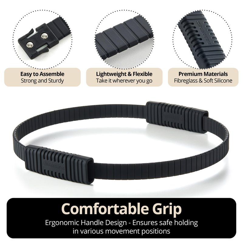 Build & Fitness Pilates Ring – 13.5 inch Magic Circle for Toning Thighs, Core, and Arms – Lightweight, Durable Silicone & Fiberglass Construction for Modern Home, Studio & Travel Workouts