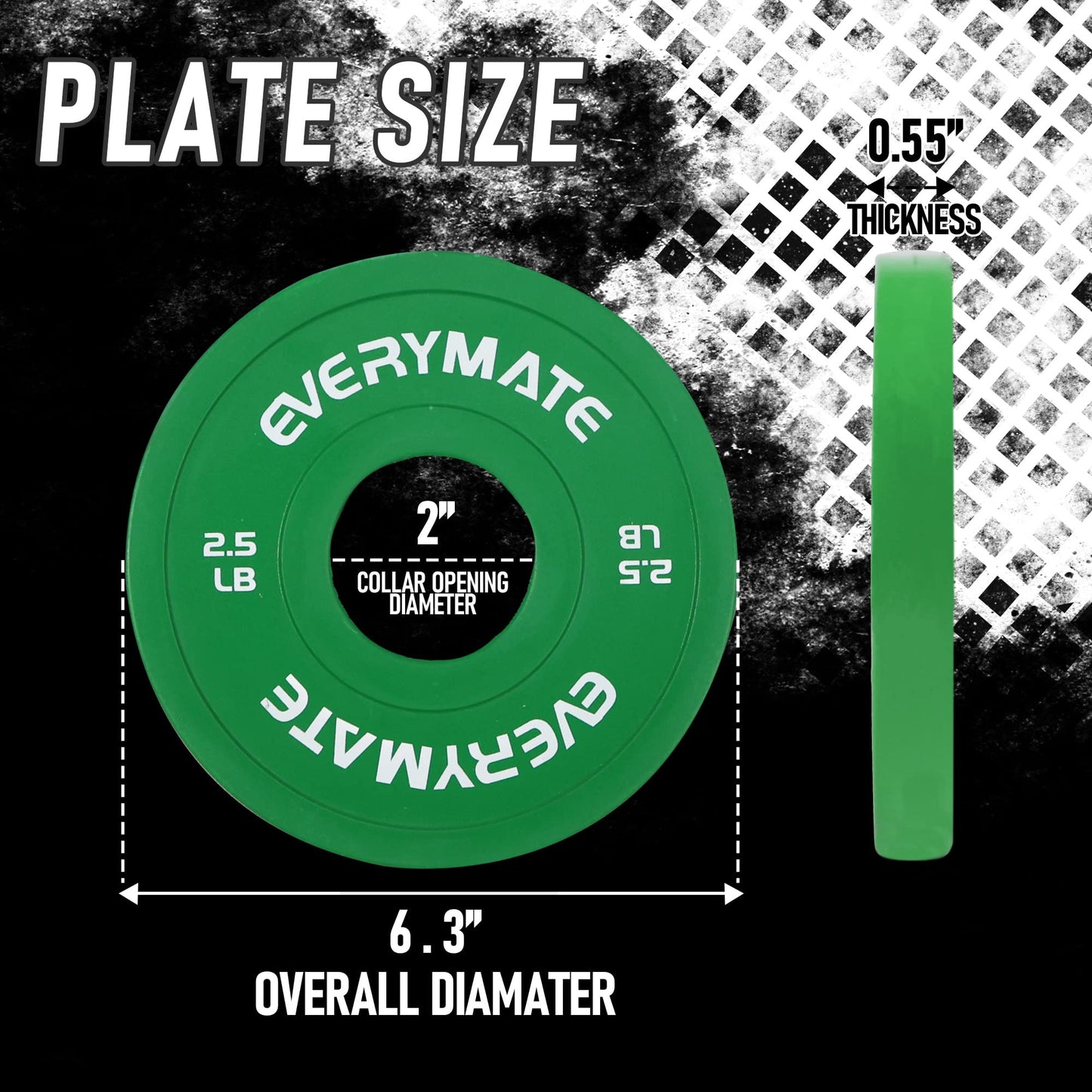 EVERYMATE Change Weight Plates 1.25LB 2.5LB 5LB Set Fractional Plate Olympic Bumper Plates for Cross Training and Olympic Weightlifting 17.5LB Weights Plates Set