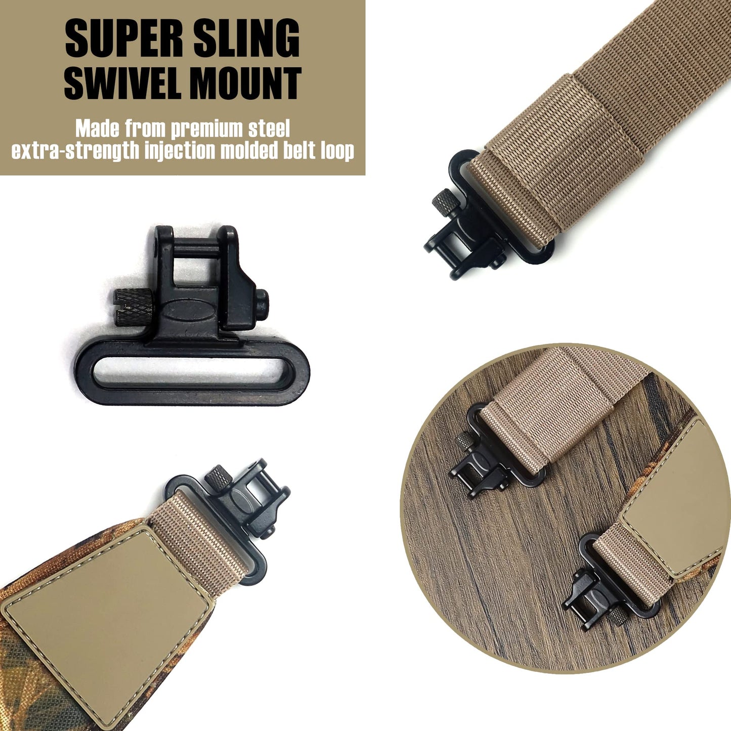 HUNTPAL 2 Point Gun Sling with Swivels, Fit for Crossbow, Rifle & Shotgun