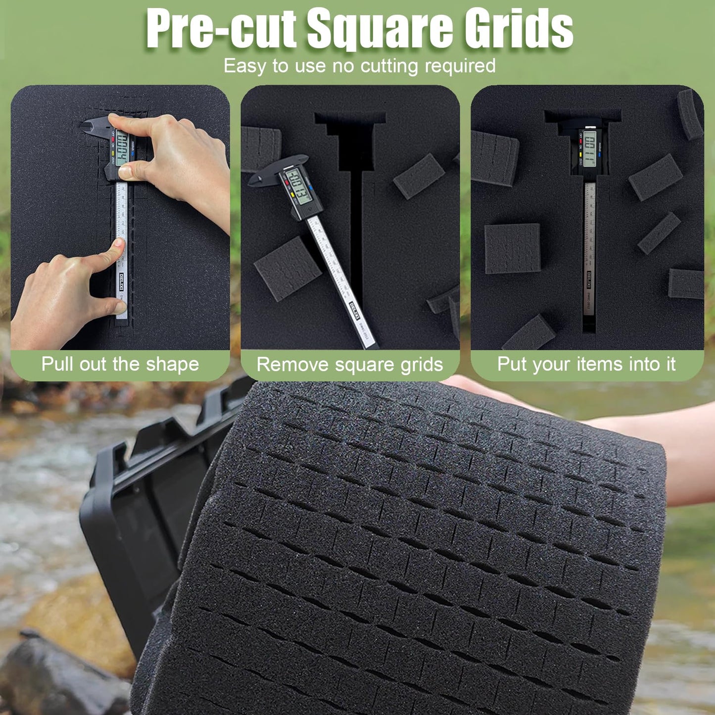 4 Pack Gun Case Foam Inserts - 16x12x2 & 16x12x0.4 Inches Pick and Pluck Foam Sheets for Firearms, Tools & Crafts - Closed Cell Polyurethane Padding for Gun Case, Toolbox, Storage Cases & Organizers