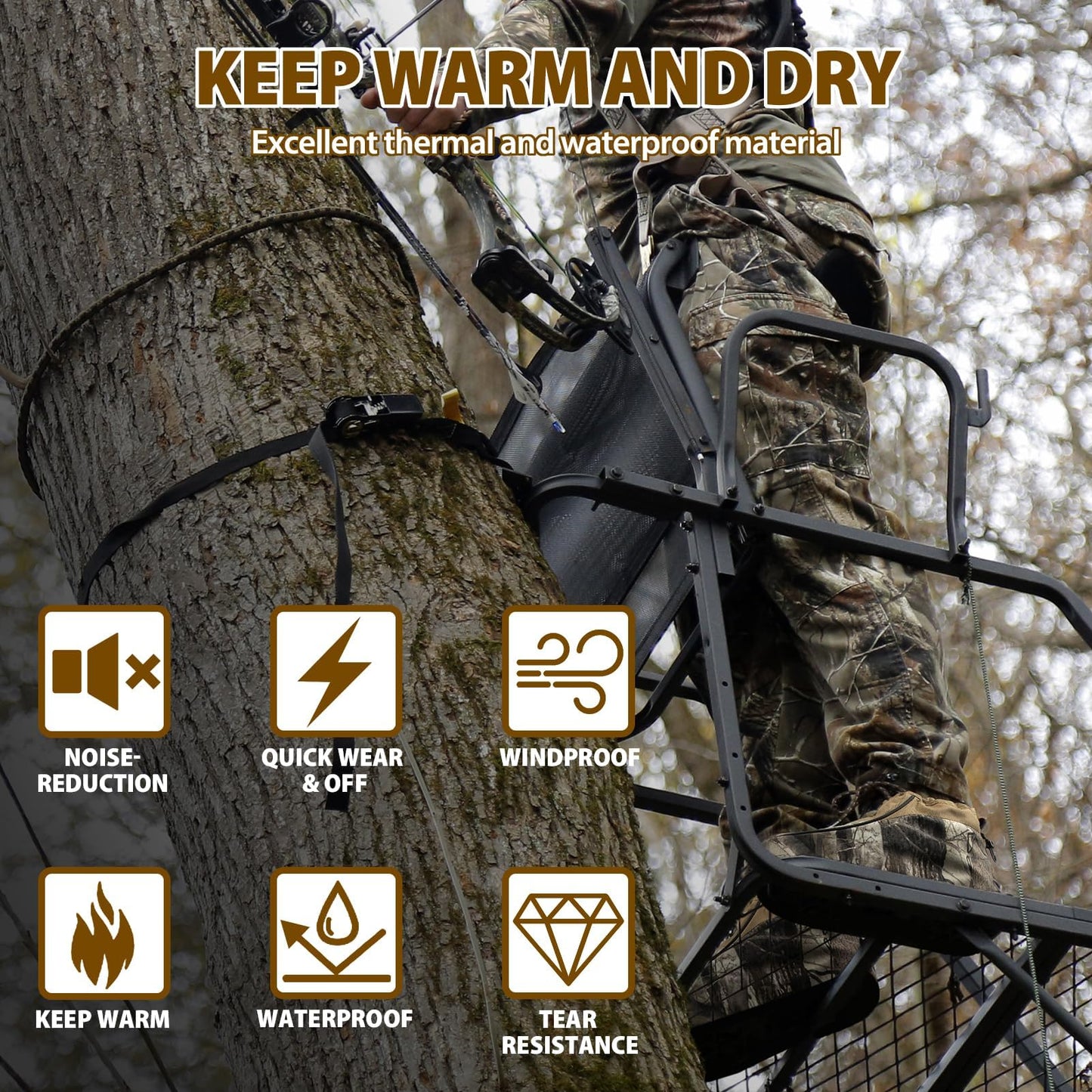 Hunthor 600D Insulated Boot Covers, Camo Hunting Gear, Cold Weather
