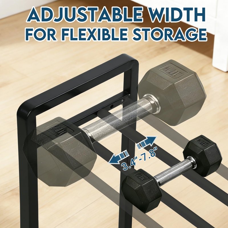 LOFTEY 3 Tier Dumbbell Rack, Weight Rack for Home Gym Dumbbells, 330 Lbs Capacity Weight Holder, Dumbbell Rack Stand Only