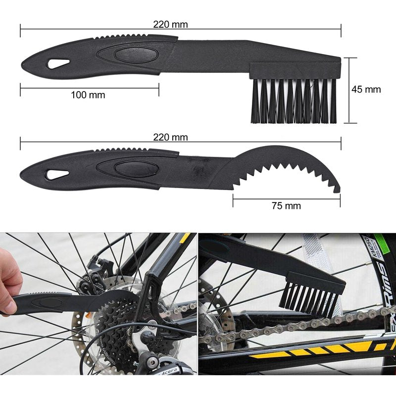 Oumers Bicycle Clean Brush Kit, 10pcs Motorcycle Bike Chain Cleaning Tools Make Chain/Crank/Tire/Sprocket Cycling Corner Stain Dirt Clean, Durable/Practical fit All Bike