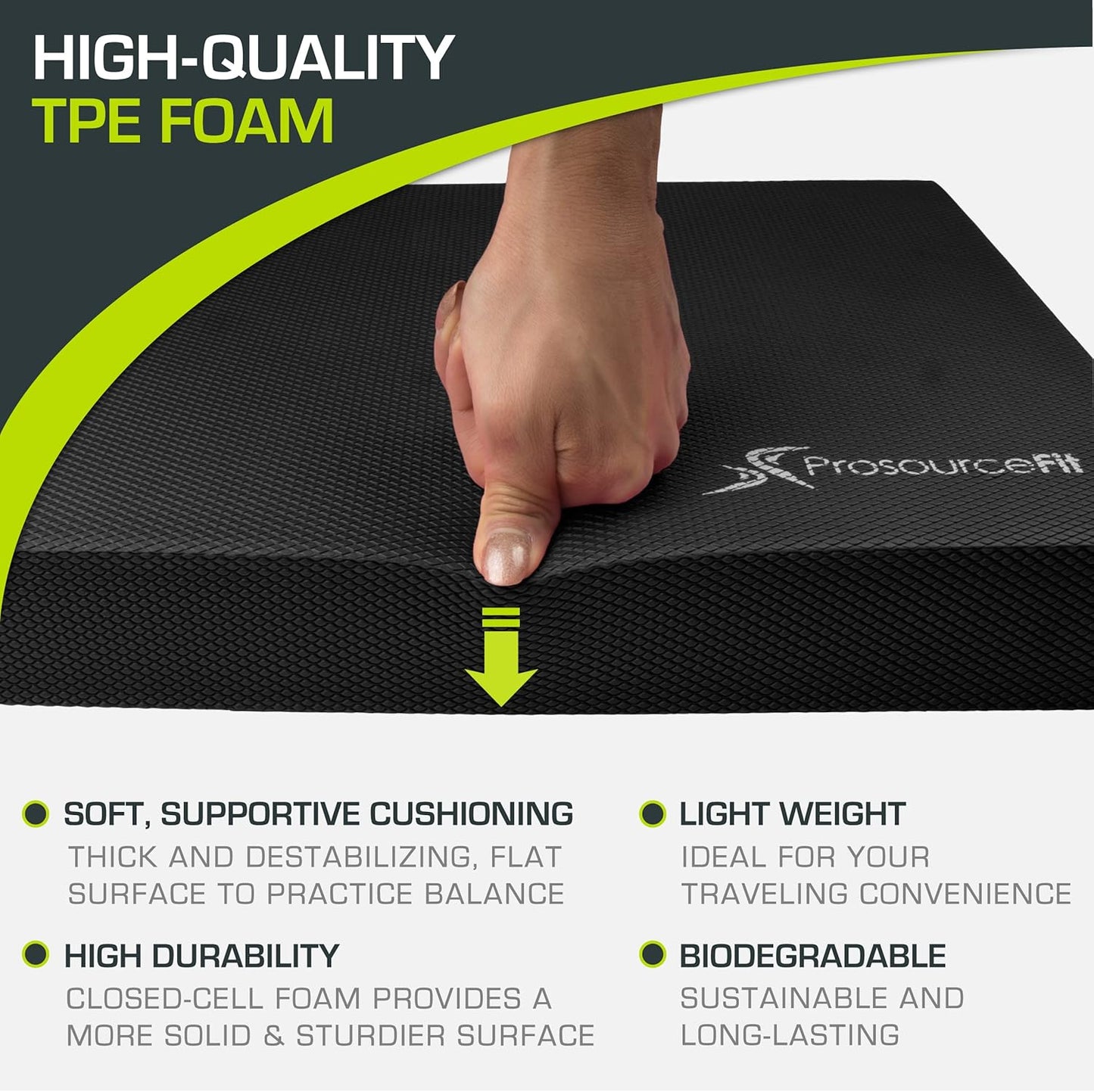 ProsourceFit Balance Pad - Non-Slip Cushioned Foam Mat for Fitness, Yoga & Stability Training | Ideal for Physical Therapy
