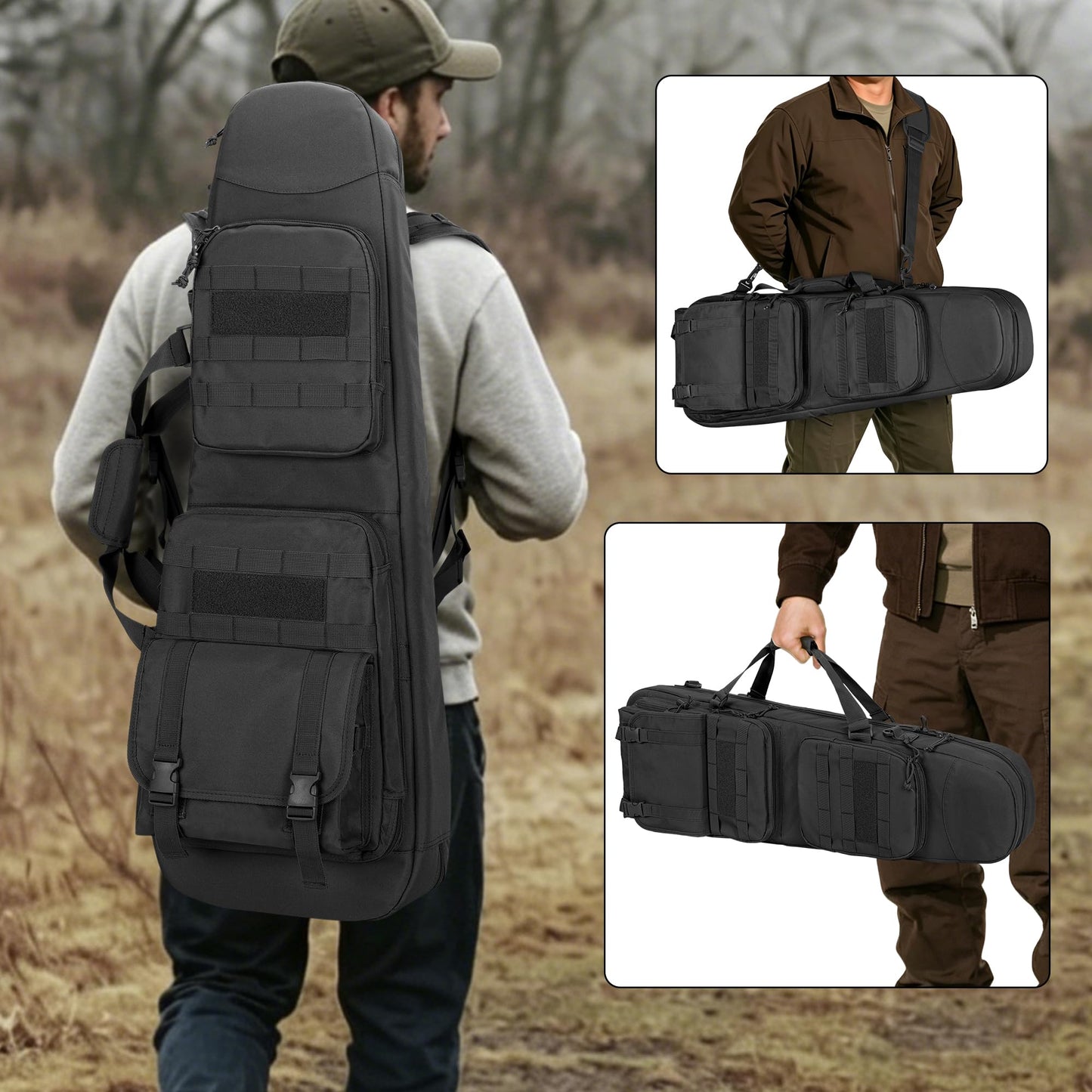 DSLEAF Long Soft Bag Backpack & Padded Duffle Bag