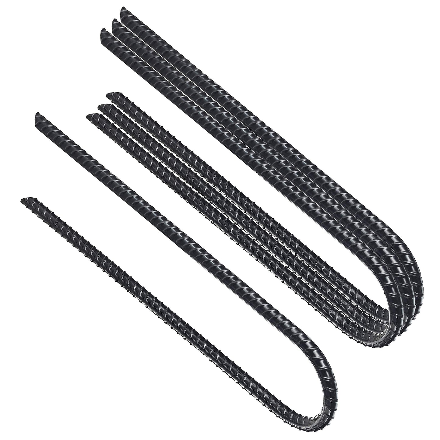 VASGOR 12” x 2” 4pcs Trampolines Wind Stakes Black Powder Coated Rebar Steel - Heavy Duty U Shape Ground Anchors for Camping Tent - Garden Staples – Trampoline Pins - Sharp End