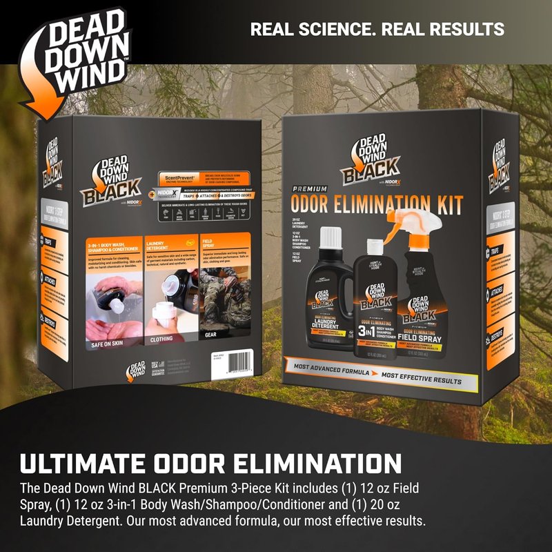 Dead Down Wind Hunting Scent Eliminator Kit - Odor Control for Successful Hunts