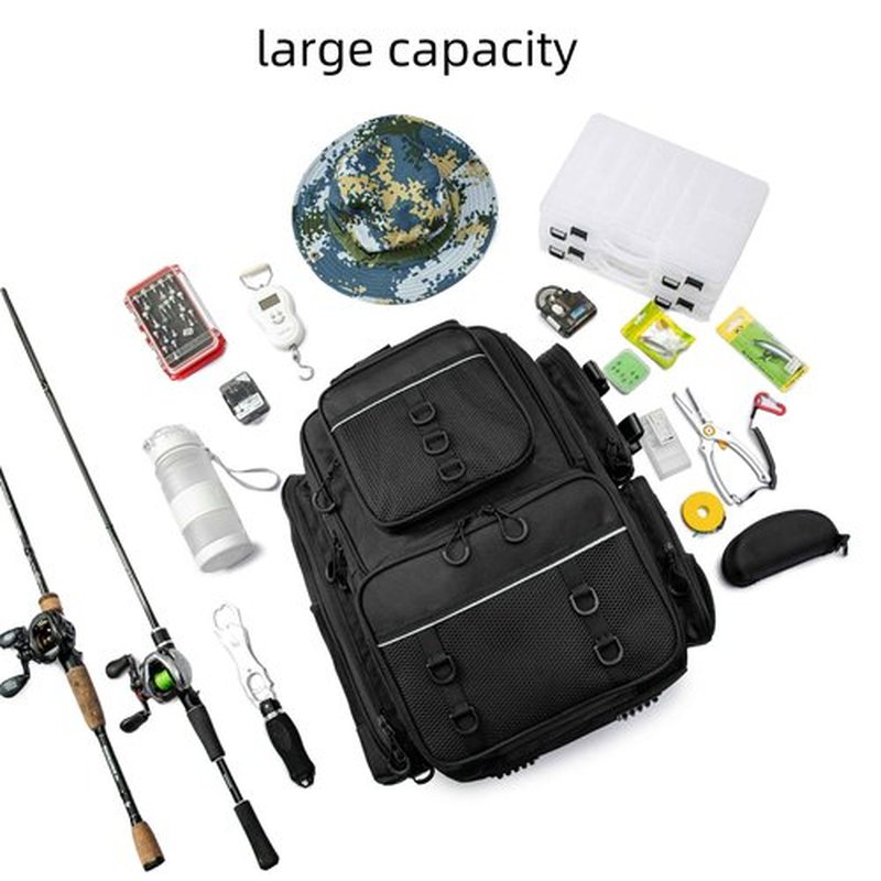 WANOON Fishing Backpack,Tackle Bag,with Tackle Boxes. Large Fishing Bag, Strong Materials