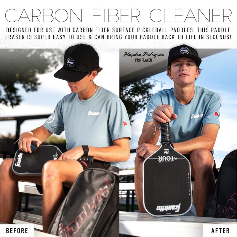 Franklin Sports Pickleball Eraser Cleaner - Paddle Magic Carbon Fiber Paddle Eraser - Cleans Carbon Fiber Face Rackets - Easy to Use Accessories for Pickleball Equipment Maintenance + Cleaning