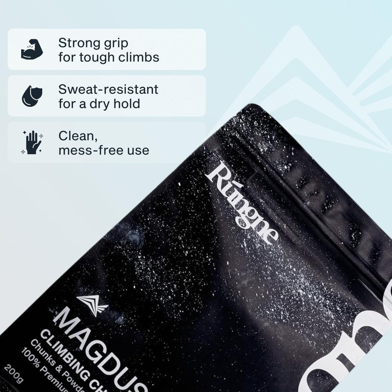 RUNGNE Magdust Chalk - Premium Sports Chalk for Rock Climbing, Bouldering, and Weightlifting - High-Performance Powder for Superior Grip Formula