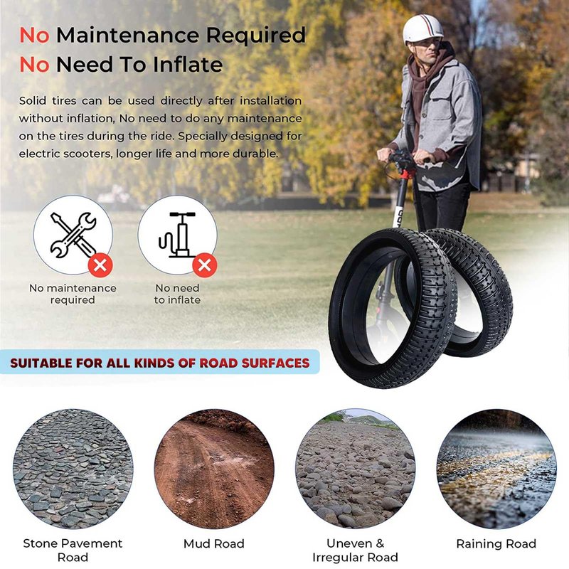 Replacement 6.5 Inch Solid Tire for Gotrax-G2 Front Series Electric Scooter