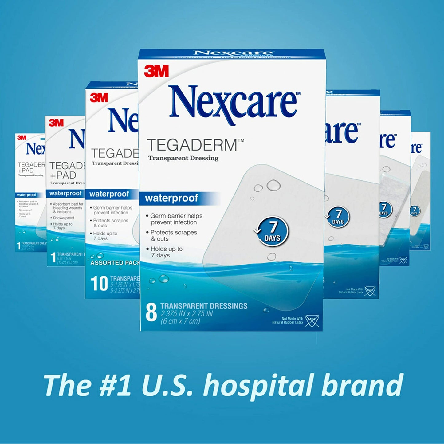 Nexcare Waterproof Adhesive Dressing W/ Pad 3.5' X 6 inches, 1 ct Package