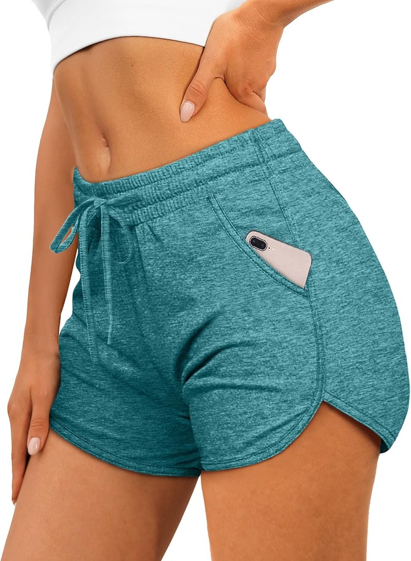 Aloodor Women's Running Dolphin Shorts - Athletic Shorts with Pockets & Adjustable Drawstring | Comfortable Fit