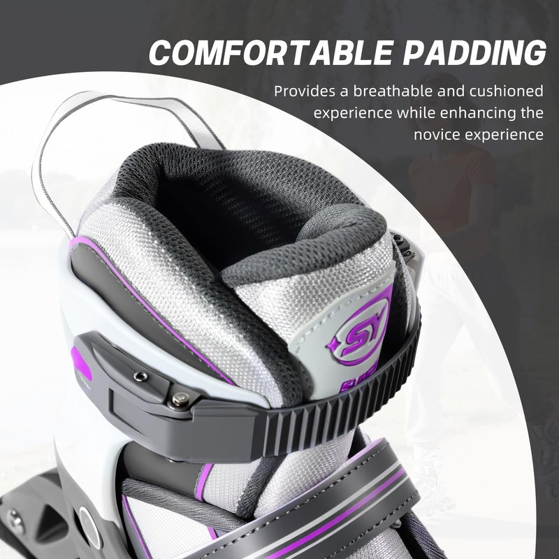 SUPER YOUNGSTER Women's Adjustable Inline Skate, Roller Skates Blades for Female Adults