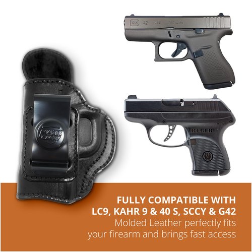 Genuine Leather Iwb Holster for Glock G42 Pistol - Tactical Handgun Iwb Leather Holster Glock - Leather Concealed Carry Holster - Comfortable Appendix Everyday Carry - Maxx Carry Holsters by PH