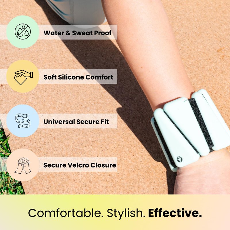 OmWeights - Wrist and Ankle Weights for Women and Men | Elevate Your Workouts With Weighed Bangles | Cardio, Yoga, and Pilates Ankle Weights For Women and Men | Adjustable Leg and Arm Weights 1lb Each (Meadow Mint)