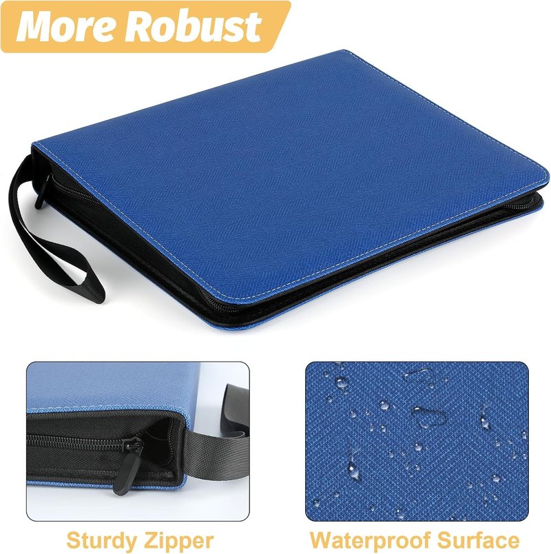 Germun 9 Pocket Card Binder - Premium Zip Trading Card Album for MTG, TCG & Sports Cards | 720 Double-Sided Pockets, Blue