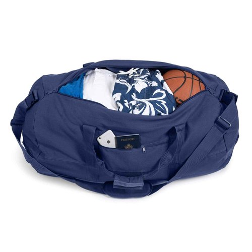 Bear & Bark Extra Large Duffle Bag - Blue 46"x20" - 236.8L - Canvas Military and Army Cargo Style Men/Women Duffel Tote - College Student, Dorm, Backpacking, X-Large Travel and Storage Shoulder Bag