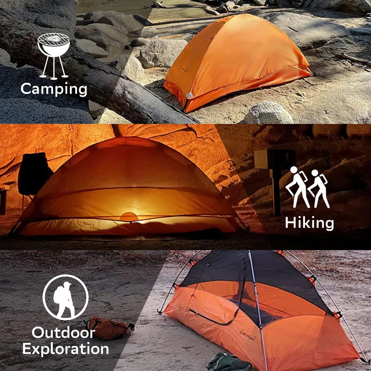Clostnature Lightweight Tent for Backpacking - 2 Person Ultralight Backpacking Tent, Waterproof Easy Setup Camping Tent, Hiking Tents for Outdoor, Hiking and Mountaineering