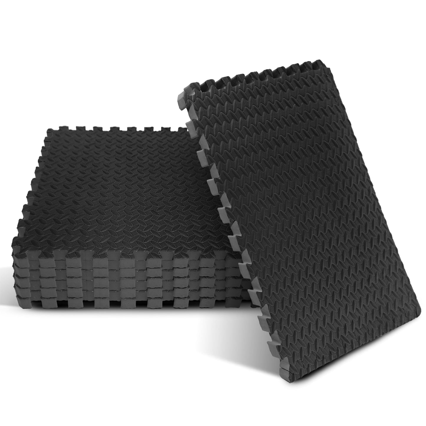 Foam - EVA Foam Interlocking Mats - Black - 3/4" Thick, 24 Square Feet