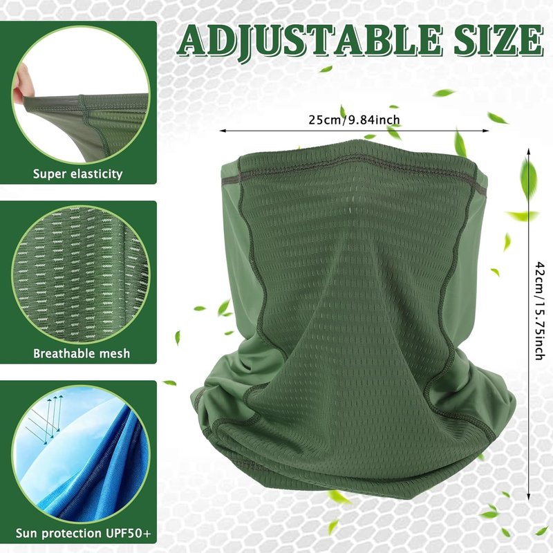 Cooling Neck Gaiter - 3 Pcs Breathable Summer Face Mask with UV Protection | Adjustable Mesh for Men & Women
