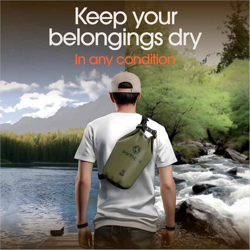 Waterproof Dry Bag - Roll Top Backpack Sack for Kayaking | Includes Waterproof Phone Case