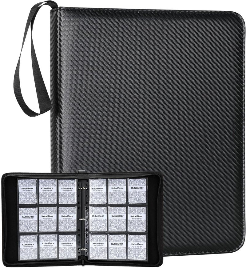 Card Binder - 720 Capacity Zippered Trading Card Holder | Acid-Free, Durable Storage for MTG & Sports Cards (Black, 9 Pocket)