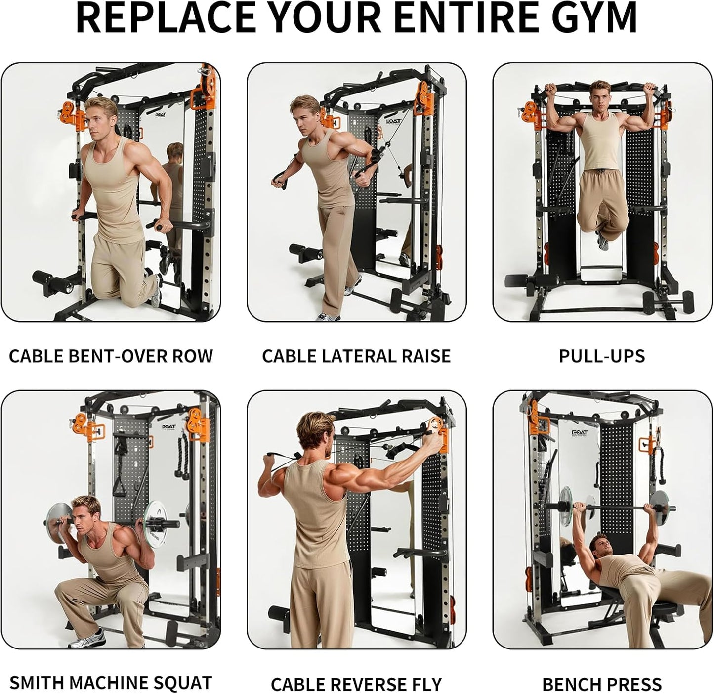 Home Gym Equipment - All-in-One Corner Master with 132 lbs Weight Stack | 17 Adjustable Settings, Space-Saving Design