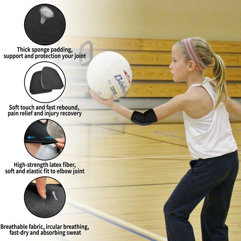 YEEKORO Kids Elbow Pads Breathable Arm and Elbow Protector for Boys, Girls, and Teens Crashproof Compression Sleeve for Skiing，Skating, Volleyball, Cycling Sports Safety Gear -Small