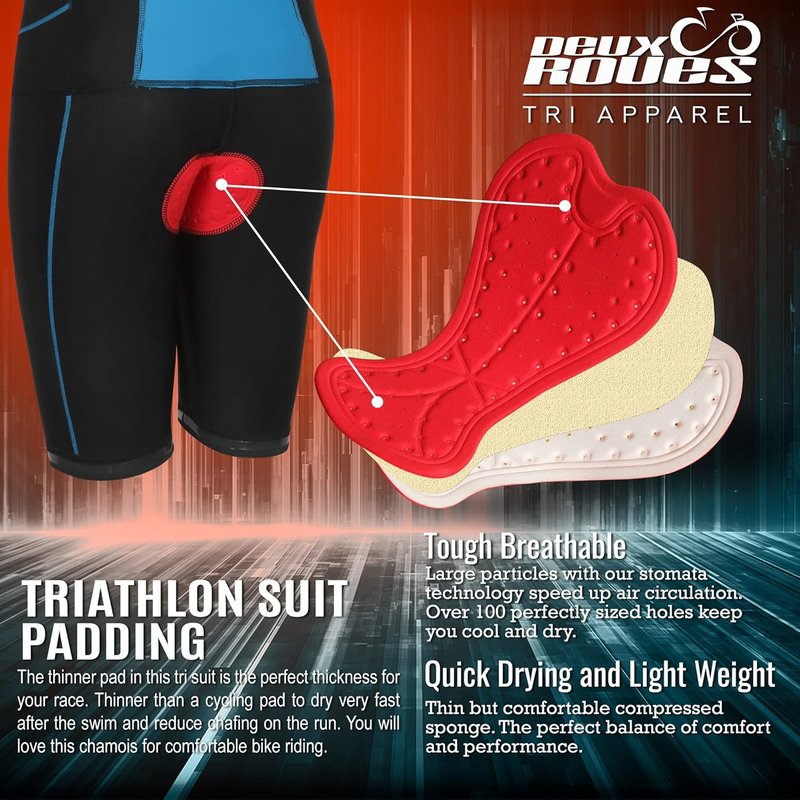 Men's Triathlon Suit - Sleek Sleeveless Racing Skin Suit with Bonus Race Bib Belt | Perfect for Cycling & Running