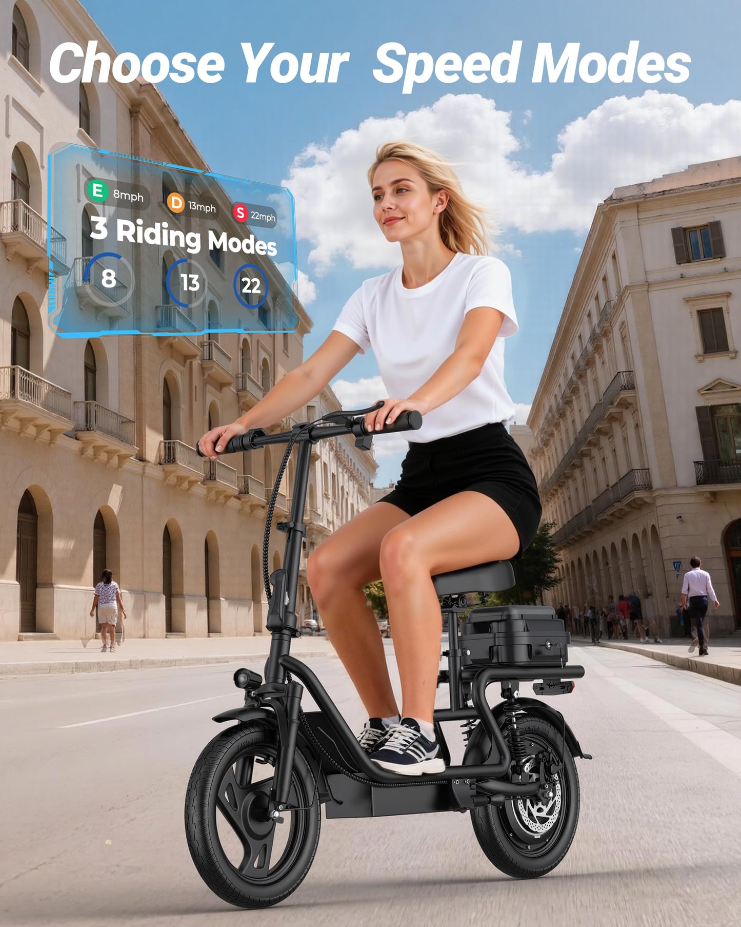 MAXSHOT Electric Scooter for Adults, 8.5/14" Tires, 19/22Mph, 350W/500W Motor, 16-28 Miles Range, Folding E-Scooter with Dual Suspension,APP Control