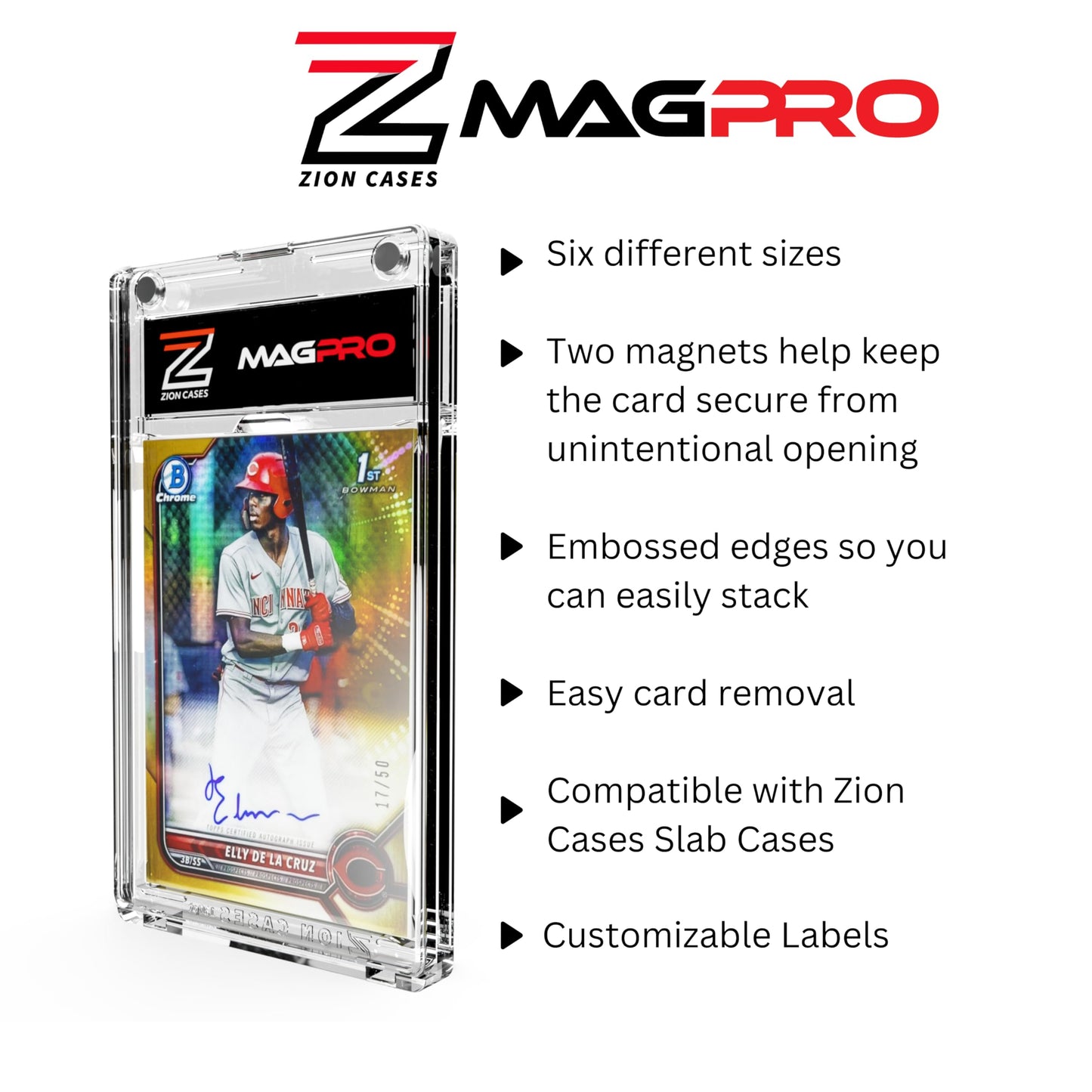 Zion Cases MagPro 35PT Magnetic Card Holder; Duel Magnet Card Case for Secure Holding Strength to Guard Against Unintentional Openings; Includes 1 Magnetic Trading Card Case; (1 Pack)