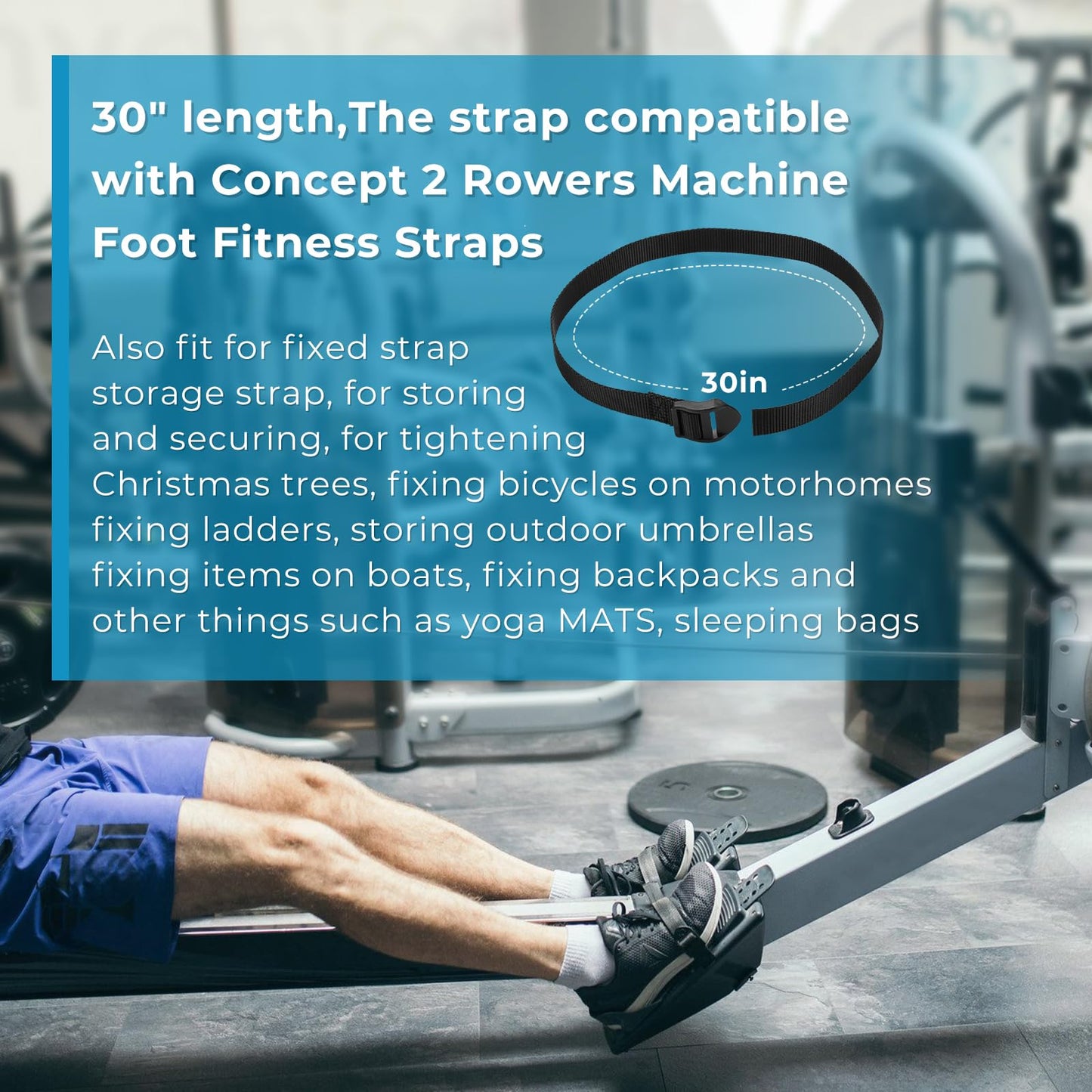 ArrogantF Rowing Machine Foot Straps Compatible with Concept 2 Rower (Models: D & E) Foot Strap Fitness Foot Straps Replacement Parts for Sunny Health Rowing Machine - 2 Pack