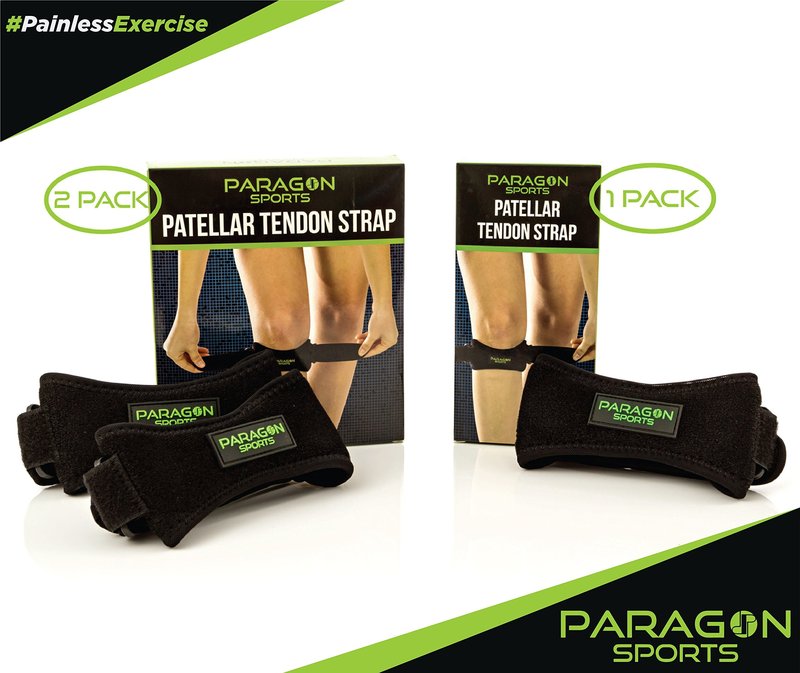 Patella Knee Strap for Running, Fitness, Stairs Climbing/Adjustable Patellar Tendon Support Band for Basketball, Athletics by Paragon Sports/Pain Relief Brace for Jumper's Knee and Chondromalacia