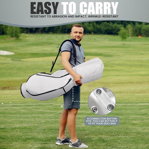 Regency Golf Bag Rain Hood - Eco-Friendly, Universal Fit, Durable & Quick Access Club Protector (White, Large)