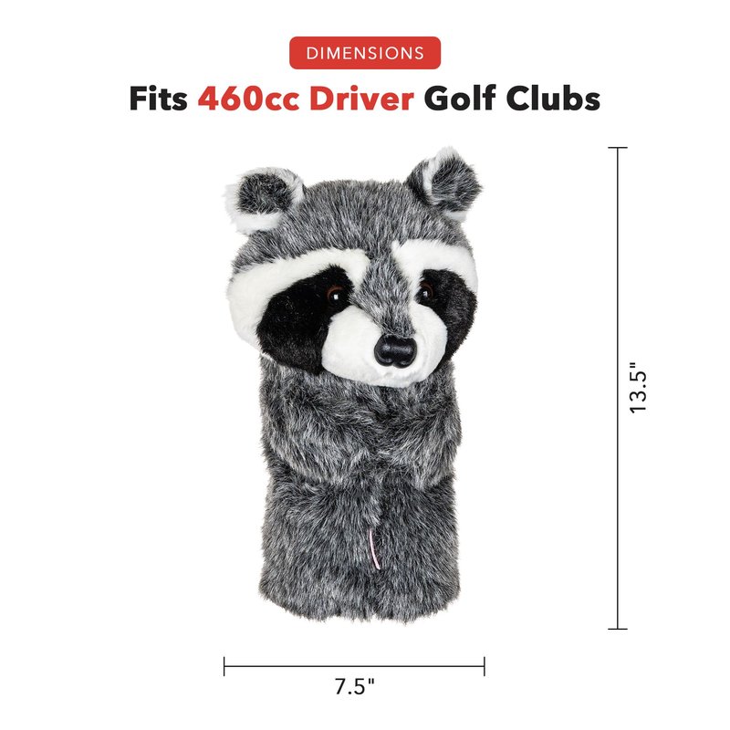 Daphne's Headcovers Raccoon Driver Headcover | Funny Golf Club Covers | Golf Head Covers for Drivers | Stylish Golf Club Head Covers | Golf Driver Covers | Men’s & Women’s Driver Headcover