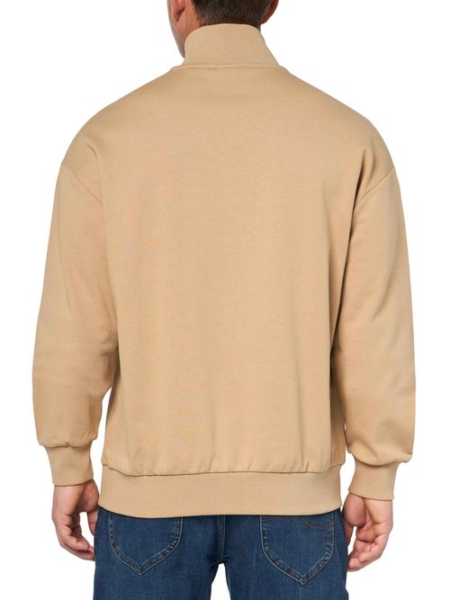 HUGO Twill French Terry Quarter Zip Sweatshirt, dunes, S