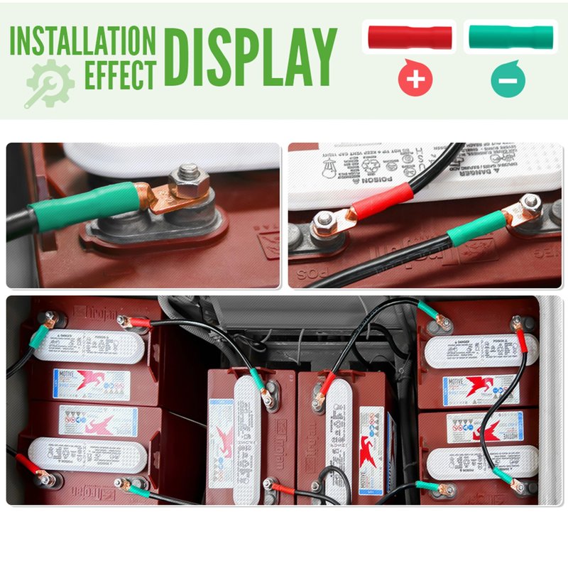 10L0L 4 AWG Golf Cart Battery Cable Kit for EZGO TXT/Medalist 1994-Up, 36V/48V Battery Wiring Set, Pure Copper Cables with Tinned Ring Lugs, PVC Jacket, 5-Piece Replacement Kit