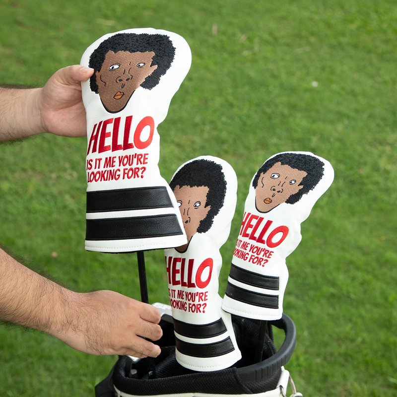 brdejc Golf Club Covers Funny Embroidery Driver Cover Fariway Wood Headcover Hybrid Covers Leather Golf Headcovers for Most Brand (for Hybrid/White)