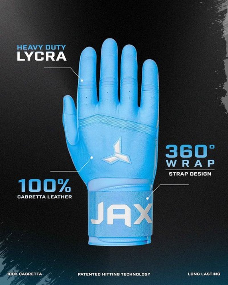 JAX Batting Gloves | Baby Blue | Strap Cuff