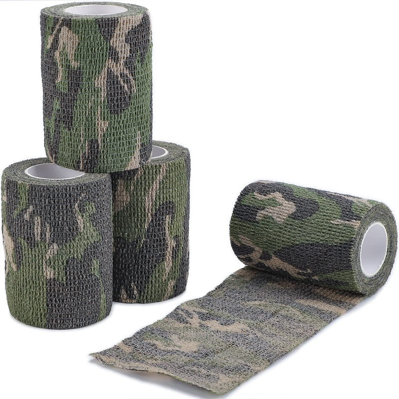 DROK 10 Roll Camo Grip Tape, 2.95in x 14.76ft Adhesive Stretch Cohesive Camo Tape for Outdoor Athletic Sports Bicycle Hockey Skateboard Scooter Bat, 4.92Yard Waterproof Protective Bandage Cover