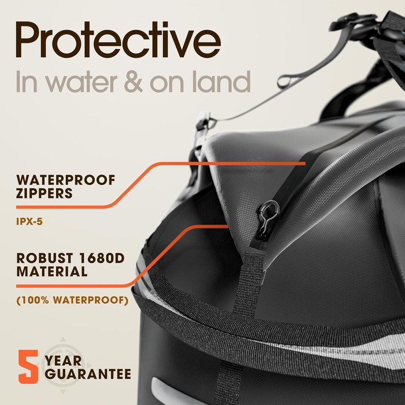 Waterproof Duffel Bag - Large 1680D TPU Dry Bag for Camping & Marine | Heavy Duty with 8x8 Popout Pocket