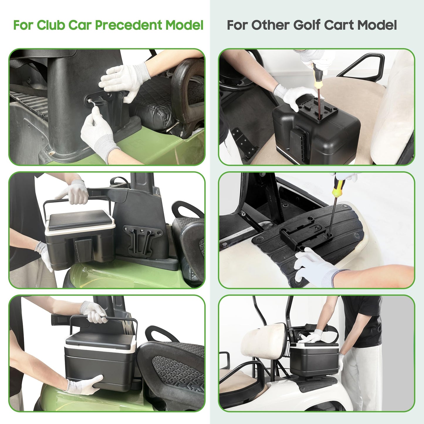 10L0L Golf Cart Ice Cooler Universal Insulated Portable Cooler Lightweight Ice Chest Box with Mounting Bracket Kit for Yamaha,EZGO,Club Car