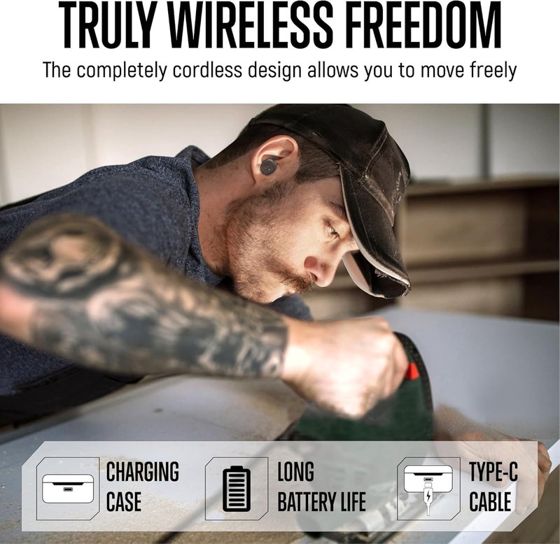 GLORYFIRE Shooting Ear Protection Earplugs - Bluetooth Noise Reduction Earbuds for Ultimate Comfort
