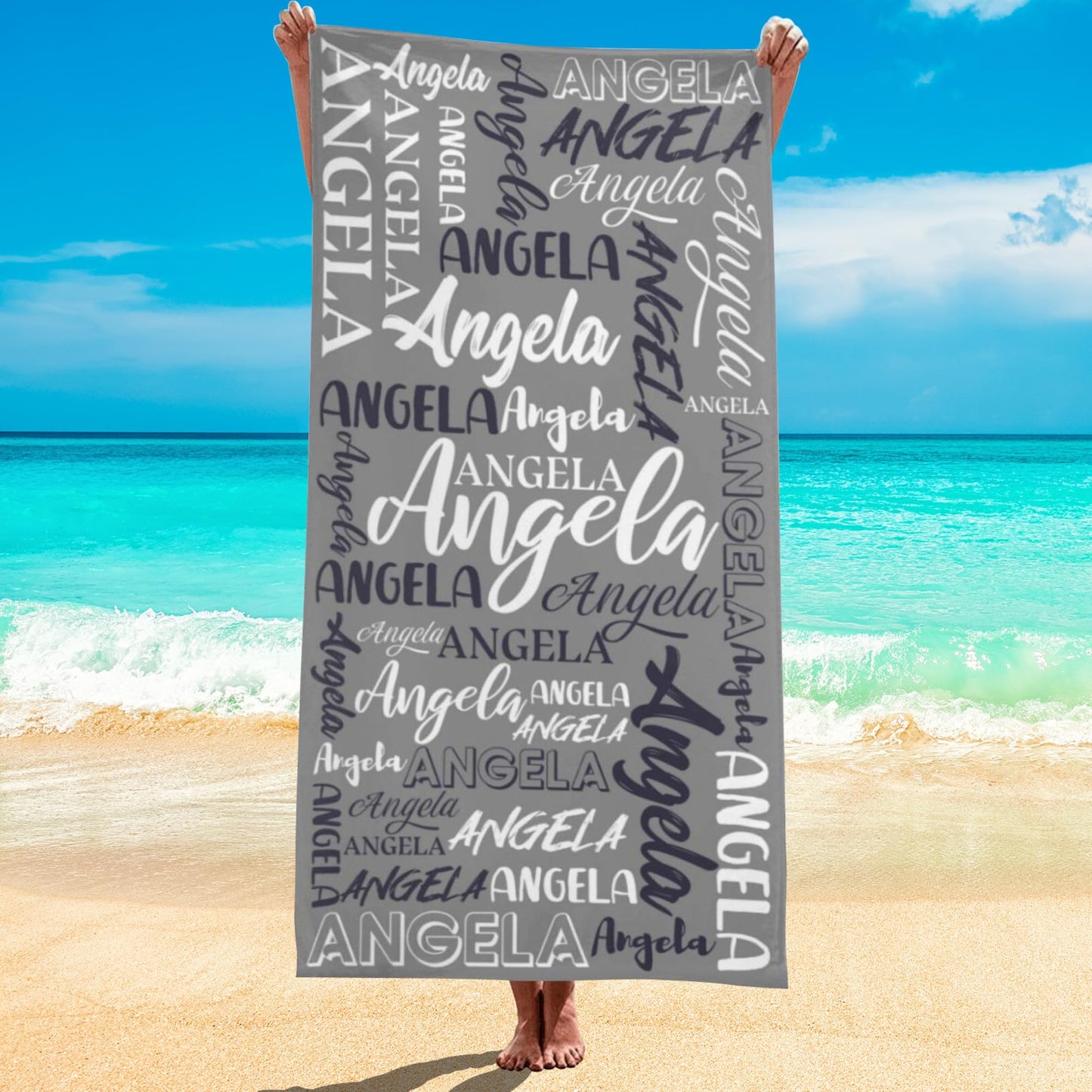 Esmtuaij Personalized Beach Towels for Kids and Adults, Custom Beach Towels with Name, Custom Quick-Drying Travel & Pool & Beach Towels,Customized Gifts for Women & Men & Children