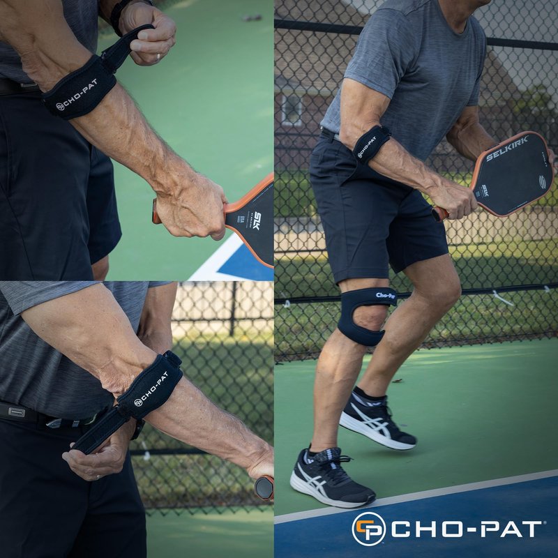 Cho-Pat Tennis Elbow Strap, Adjustable Forearm Support for Tennis Elbow, Overuse Syndromes, Muscle Strains, and Tendonitis, OSFM
