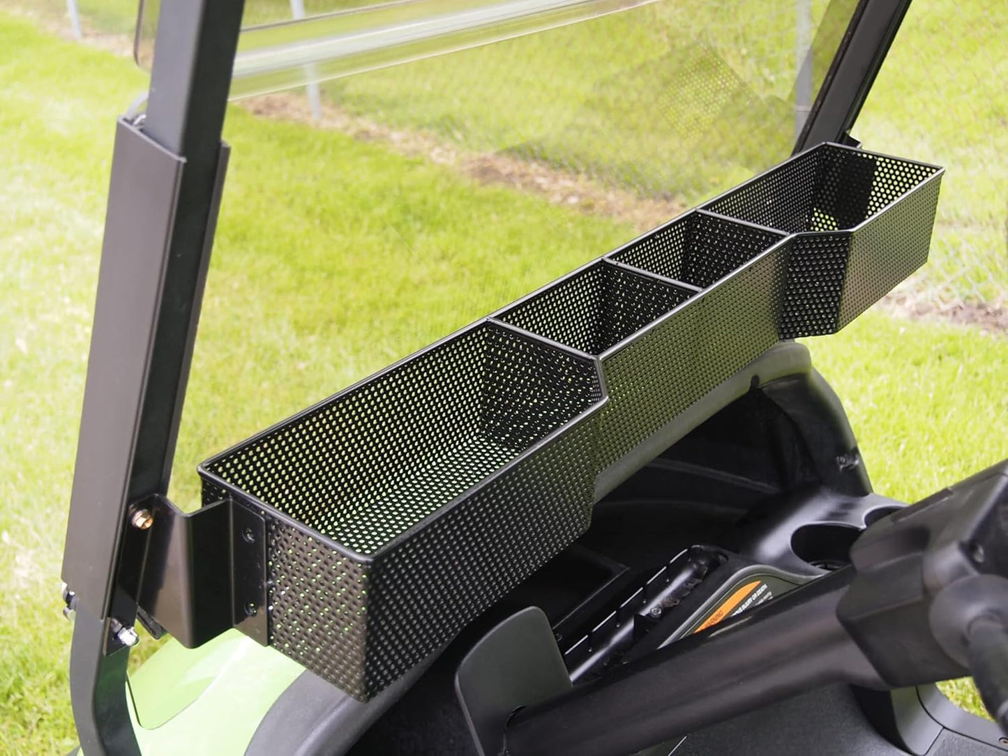 Huskey Golf Cart Baskets Front,One Piece Design Golf Cart Storage Baskets Compatible with Club Car Precedent G&E Golf Cart 2004 & Up Models, Sturdy and Larger Compartments.