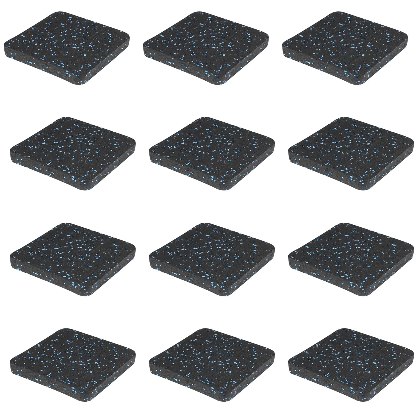 BESTXD Rubber Treadmill Mat Pads, 12-Pack, 3.94 x 3.94 x 0.5 in